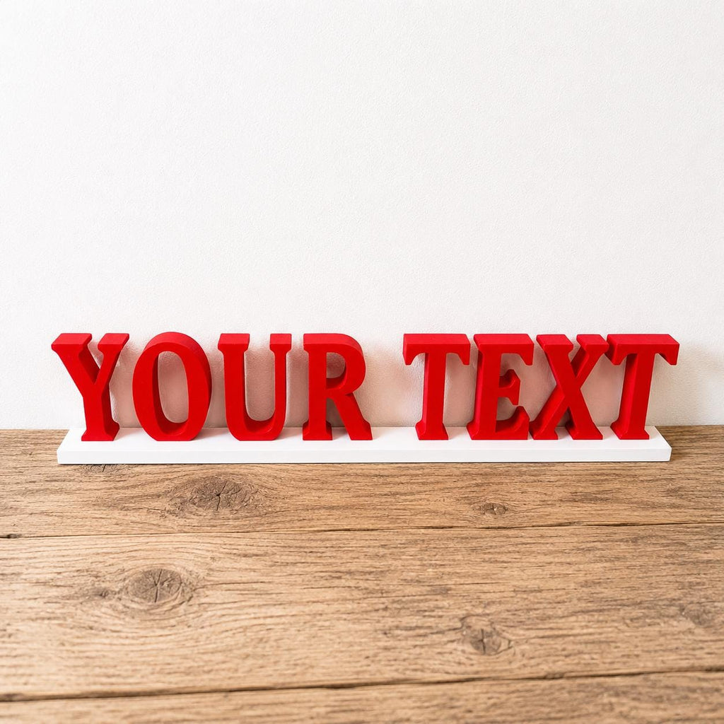 Personalised Christmas Text Sign - Custom Freestanding Mantlepiece Decoration