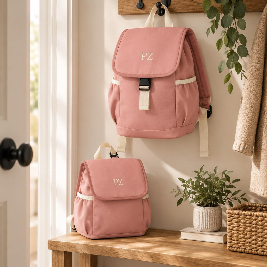 Embroidered Kids Personalised Initials Mini Backpack Lunch Bag School Nursery
