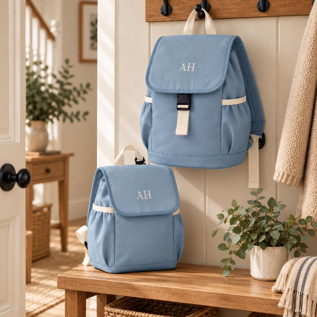 Embroidered Kids Personalised Initials Mini Backpack Lunch Bag School Nursery