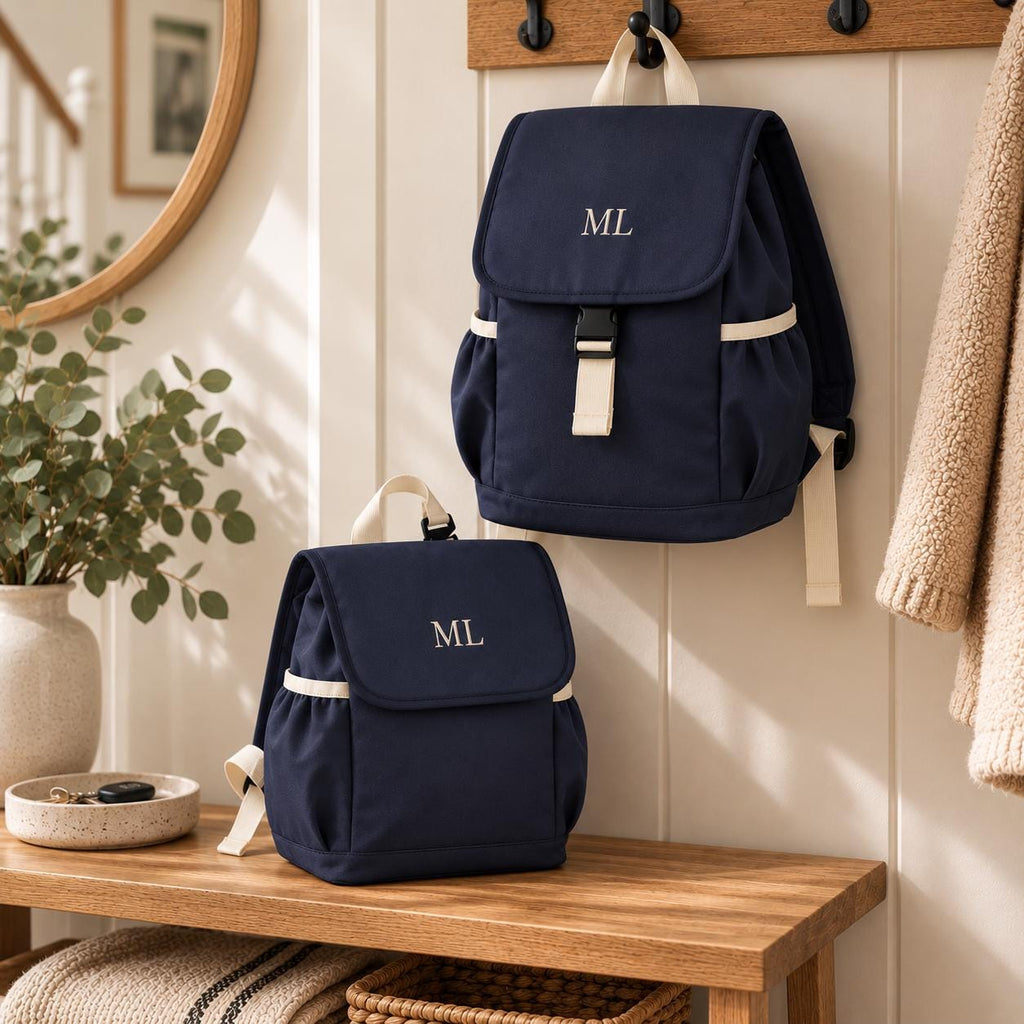 Embroidered Kids Personalised Initials Mini Backpack Lunch Bag School Nursery