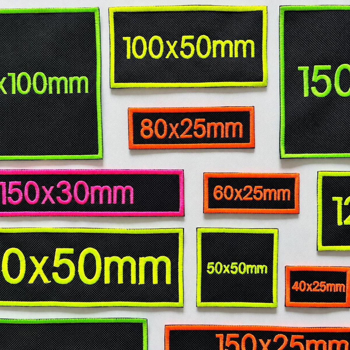 Personalised Embroidered Fluorescent Patches Sew/Iron/VELCRO® Custom Neon Text Molle Morale