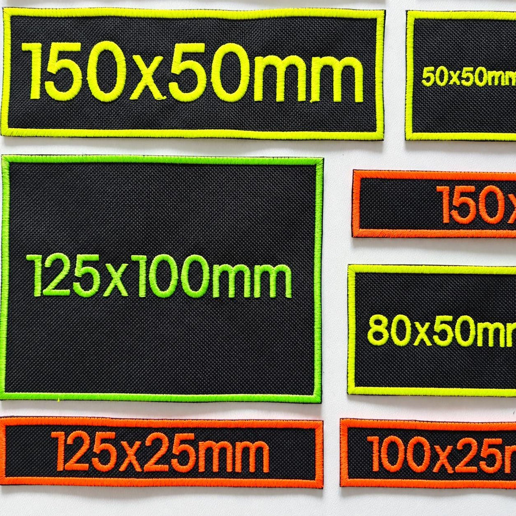 Personalised Embroidered Fluorescent Patches Sew/Iron/VELCRO® Custom Neon Text Molle Morale