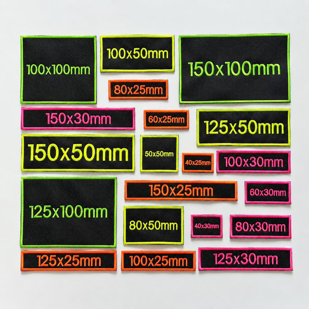 Personalised Embroidered Fluorescent Patches Sew/Iron/VELCRO® Custom Neon Text Molle Morale