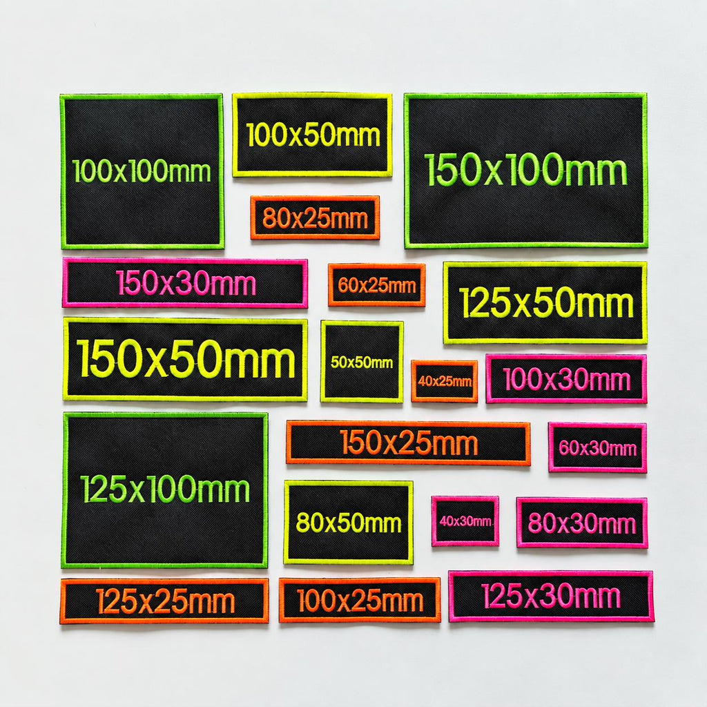 Personalised Embroidered Fluorescent Patches Sew/Iron/VELCRO® Custom Neon Text Molle Morale