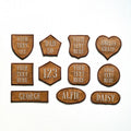 Personalised Embroidered Faux Leather Patches Iron & Sew On Custom Name Text Shaped Badges