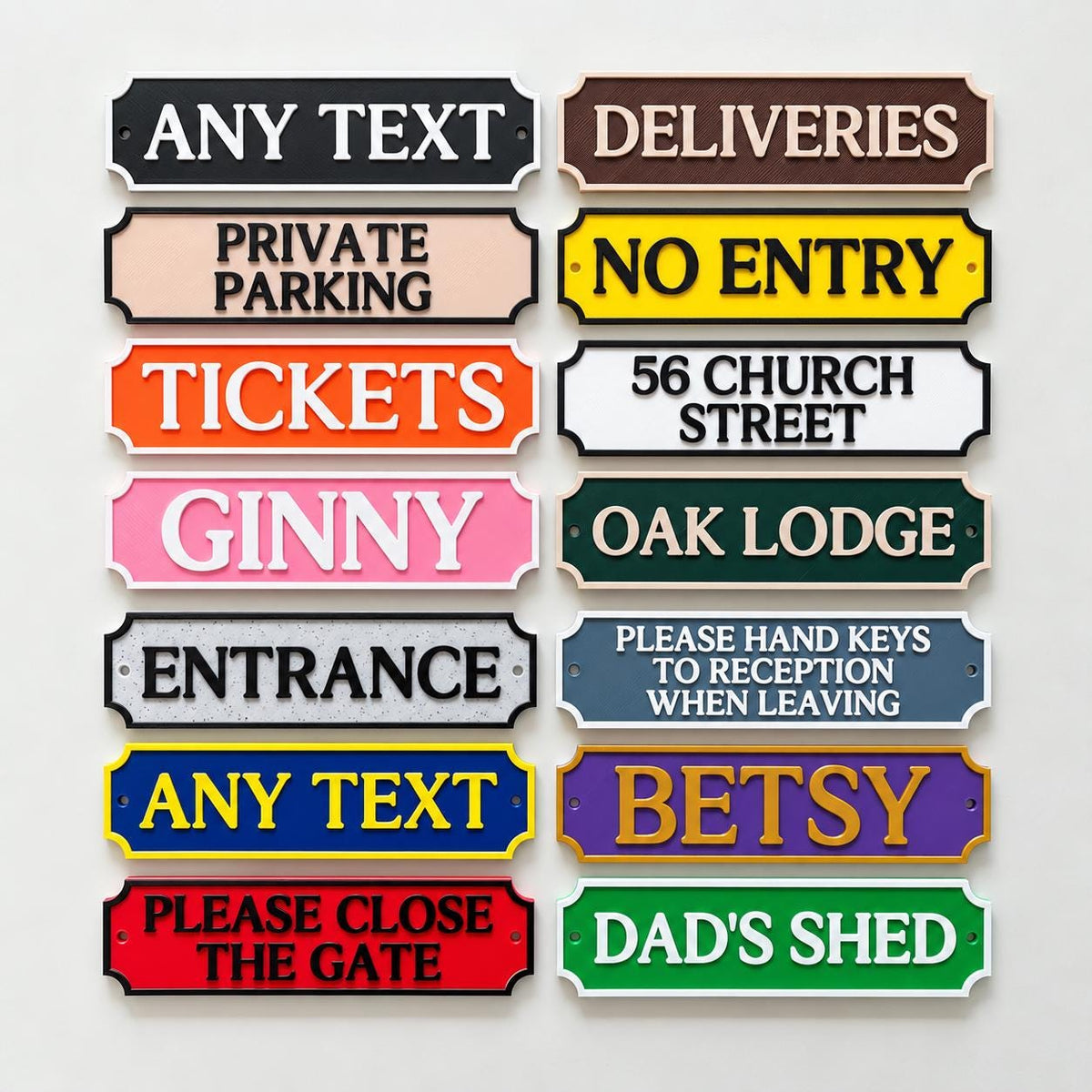 Personalised Text Sign Custom House Front Door Number Name Gate Warning Parking