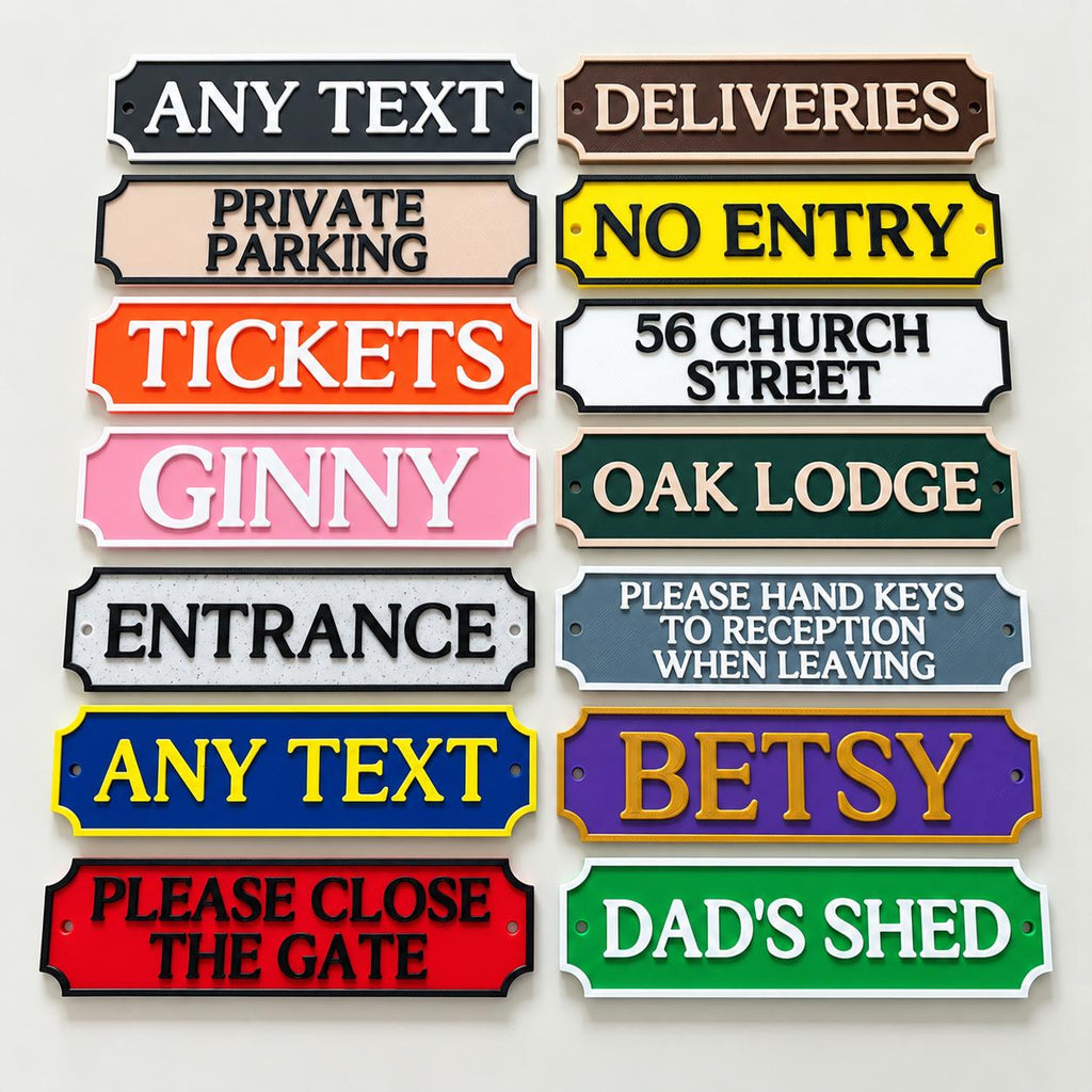 Personalised Text Sign Custom House Front Door Number Name Gate Warning Parking