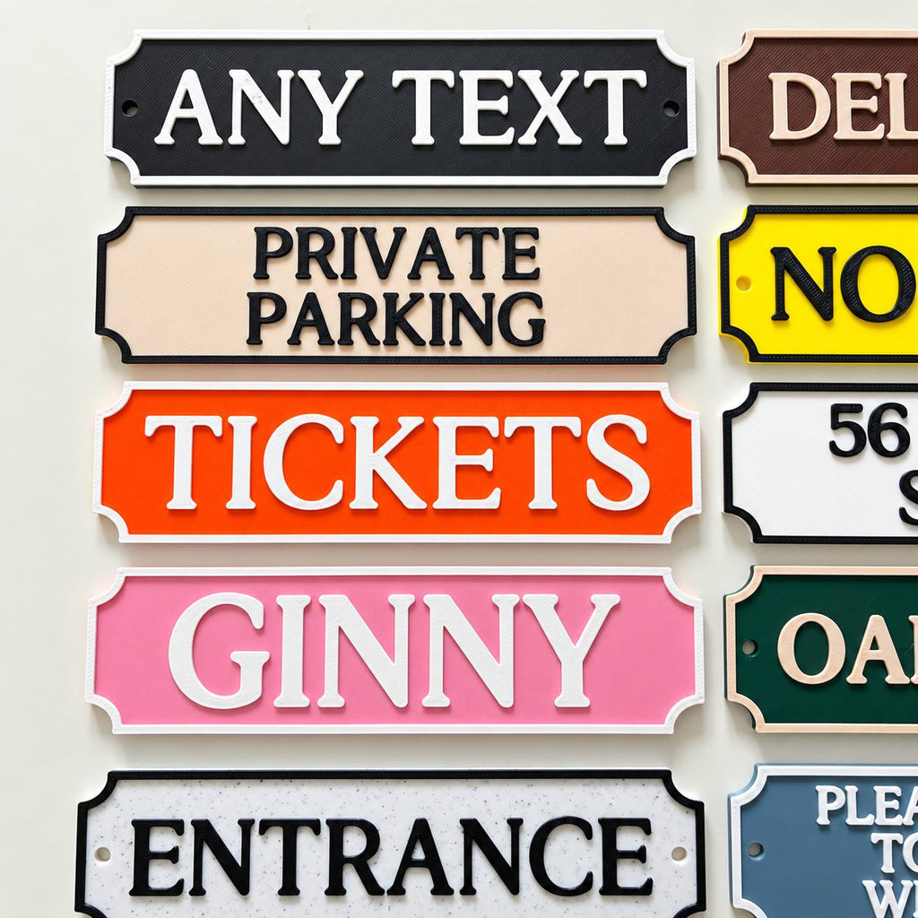 Personalised Text Sign Custom House Front Door Number Name Gate Warning Parking