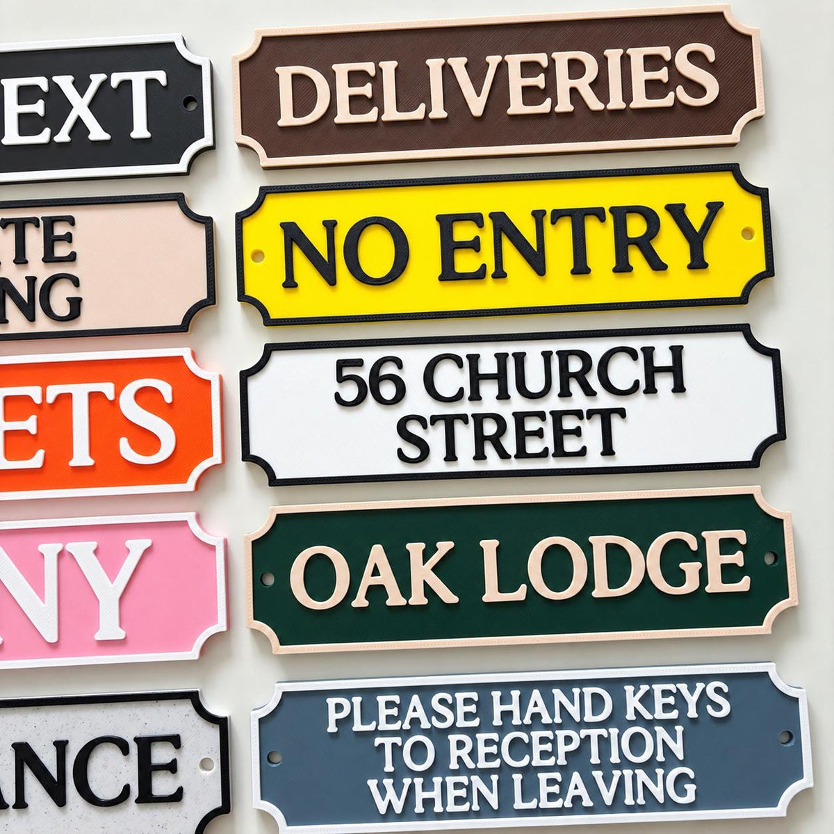 Personalised Text Sign Custom House Front Door Number Name Gate Warning Parking