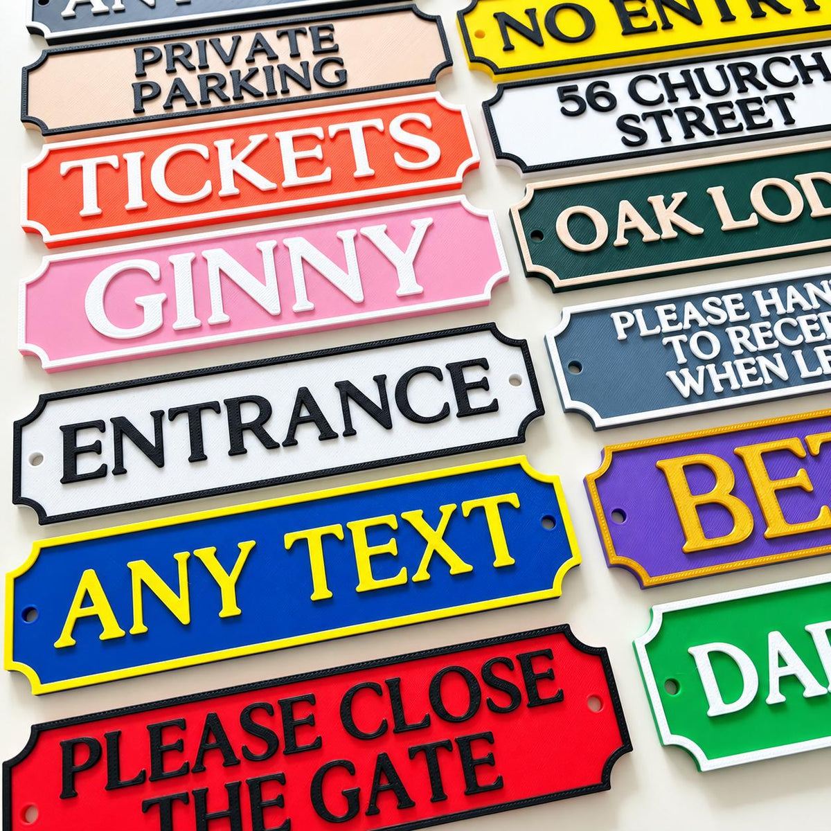 Personalised Text Sign Custom House Front Door Number Name Gate Warning Parking