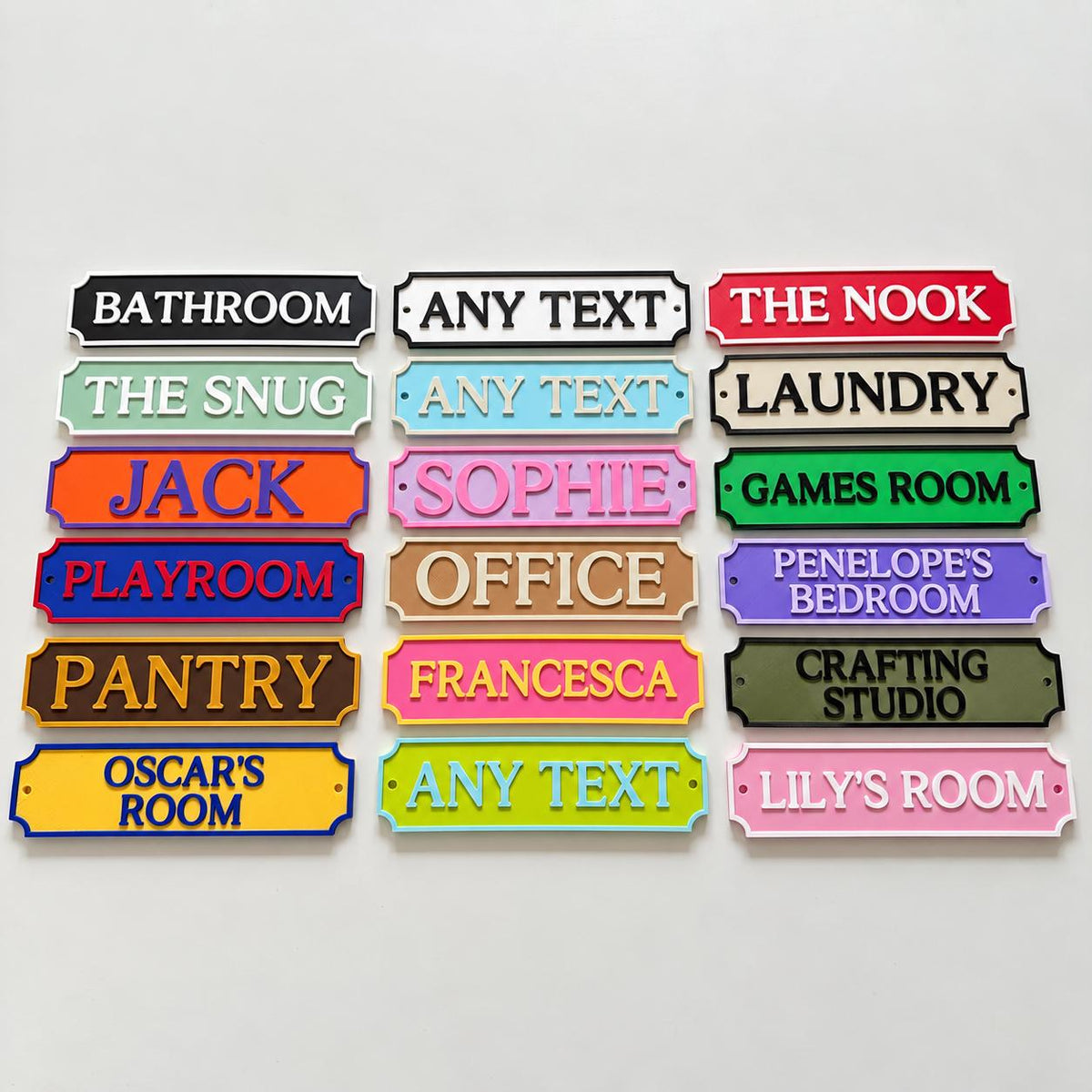 Personalised Text Sign Custom House Home Decor Kids Name Bedroom Bathroom Door