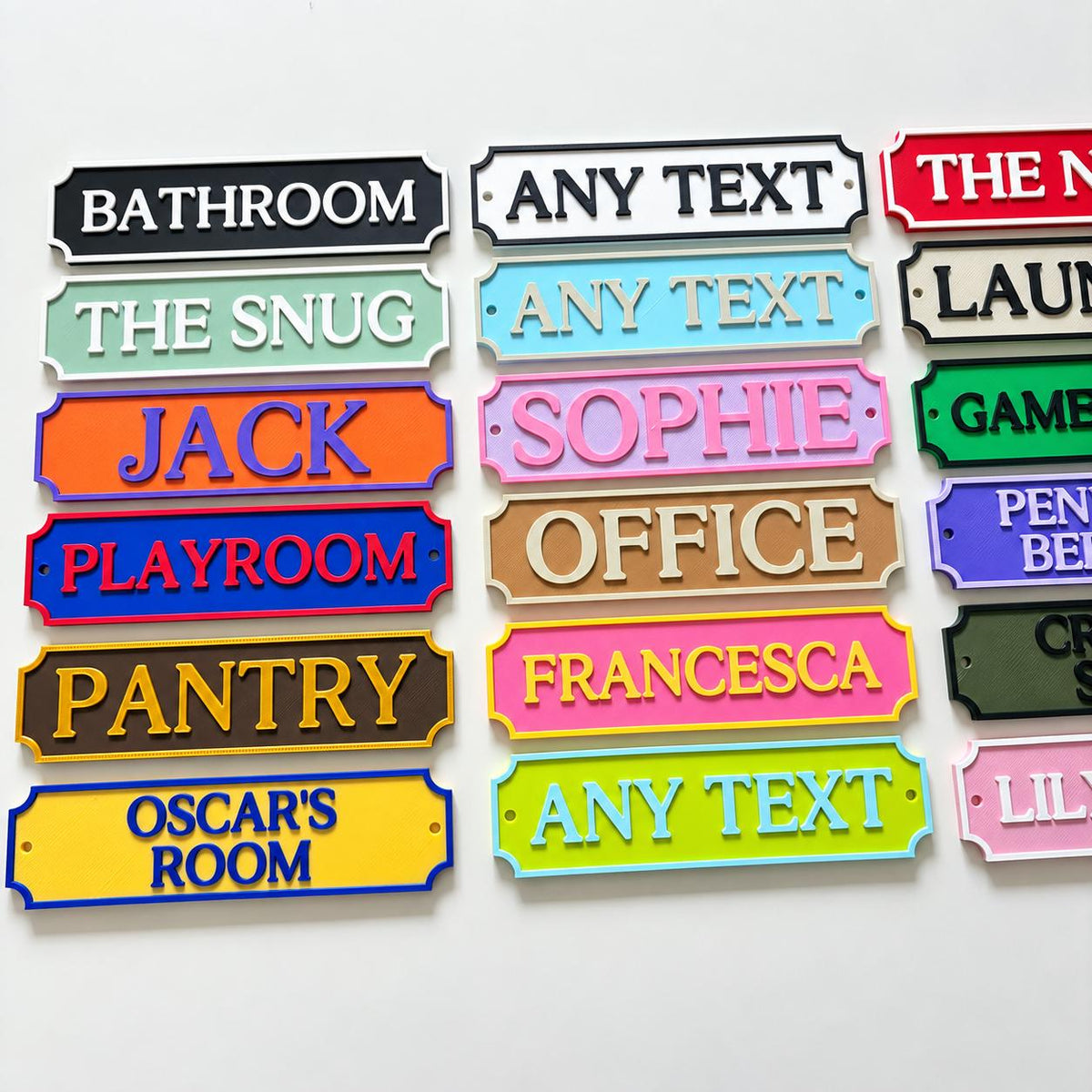 Personalised Text Sign Custom House Home Decor Kids Name Bedroom Bathroom Door
