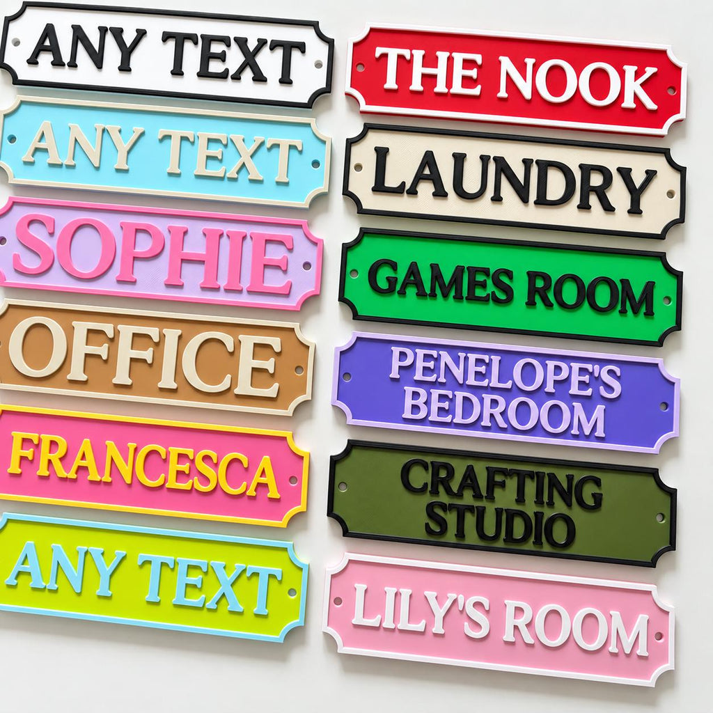 Personalised Text Sign Custom House Home Decor Kids Name Bedroom Bathroom Door