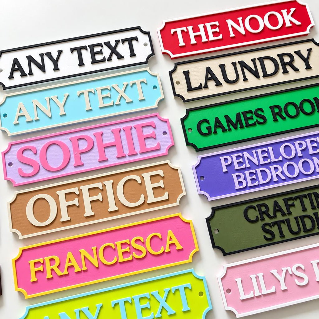 Personalised Text Sign Custom House Home Decor Kids Name Bedroom Bathroom Door