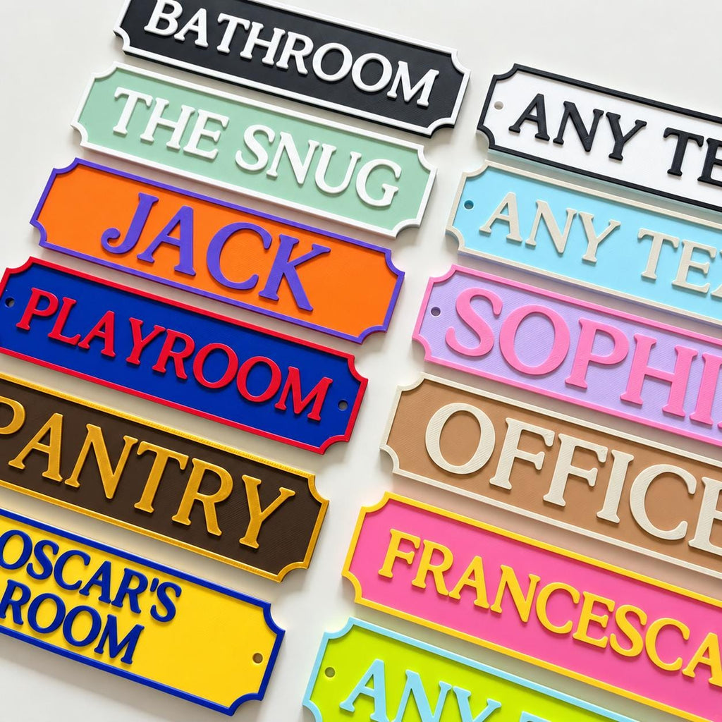 Personalised Text Sign Custom House Home Decor Kids Name Bedroom Bathroom Door
