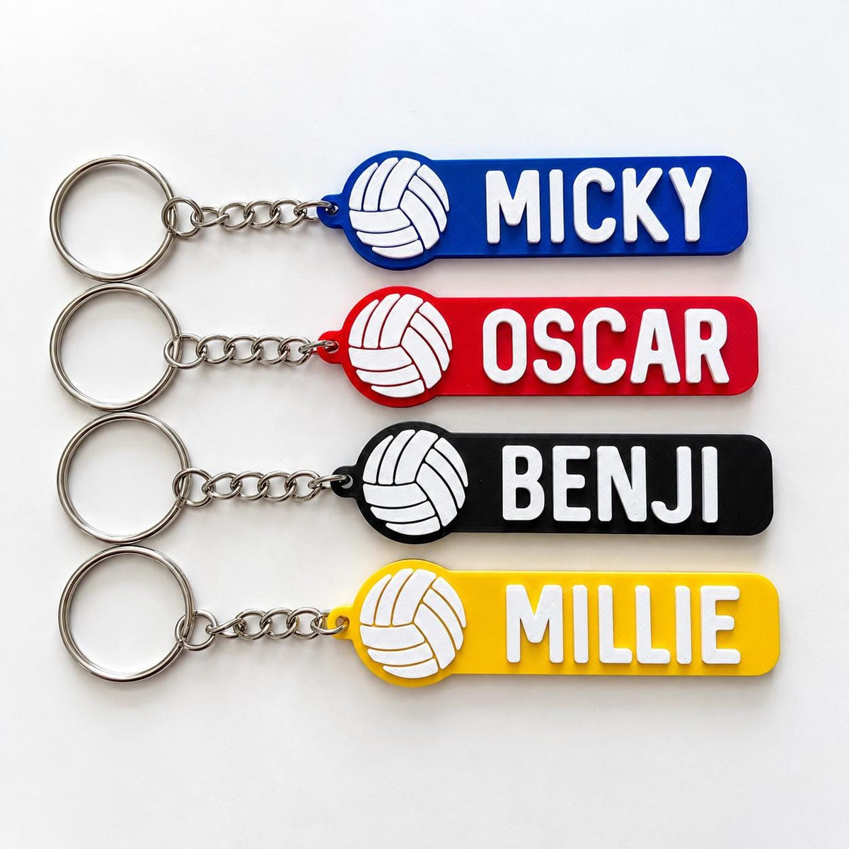 Personalised Name Volleyball Keyring Kids Backpack Keychain PE Kit Team Club Bag