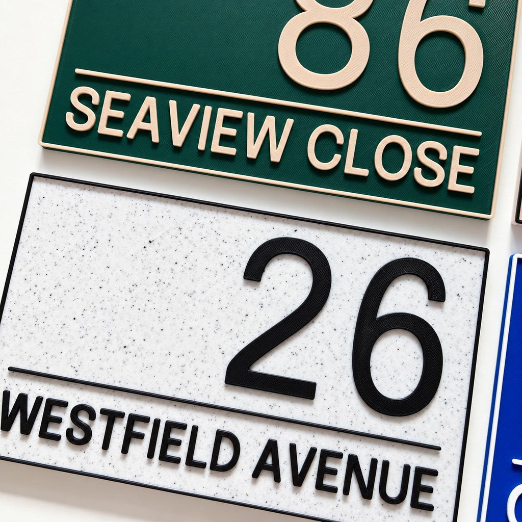 Personalised House Number Street Sign - Custom Text Modern Door Gate Wall Plate