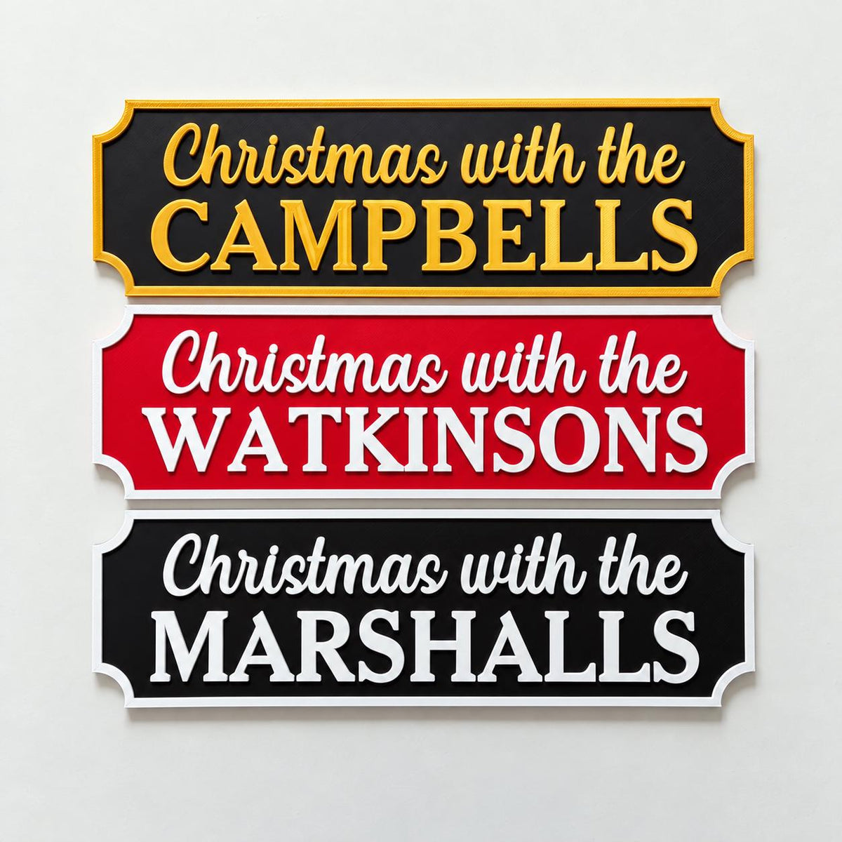 Personalised Christmas With The Family Name Sign - Xmas Decoration House Decor