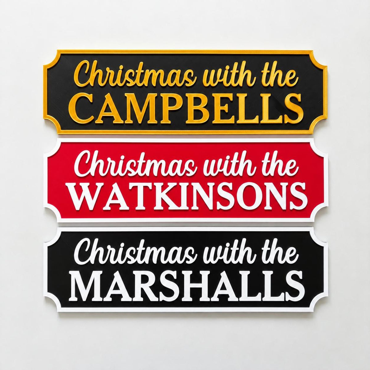 Personalised Christmas With The Family Name Sign - Xmas Decoration House Decor