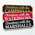 Personalised Christmas With The Family Name Sign - Xmas Decoration House Decor