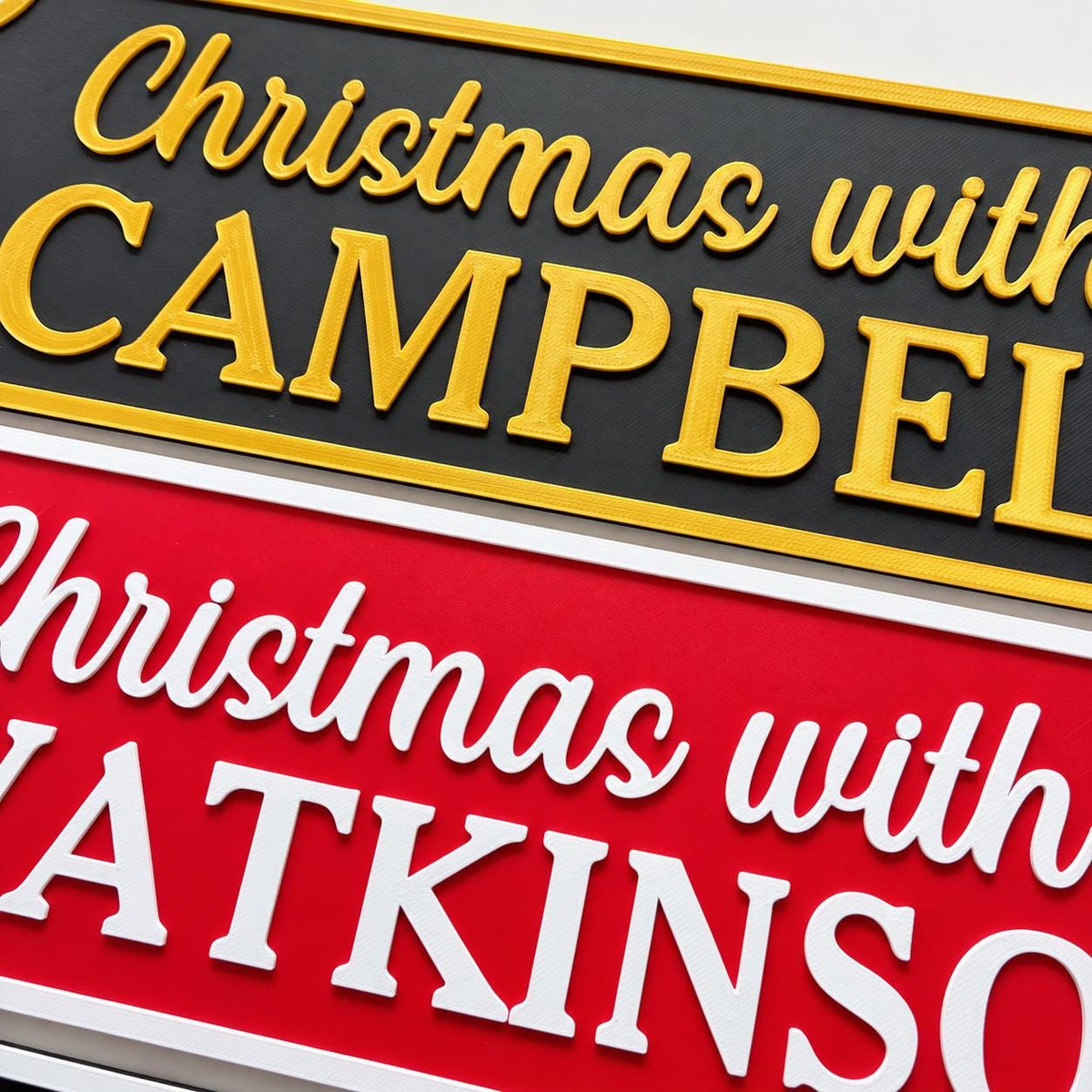 Personalised Christmas With The Family Name Sign - Xmas Decoration House Decor