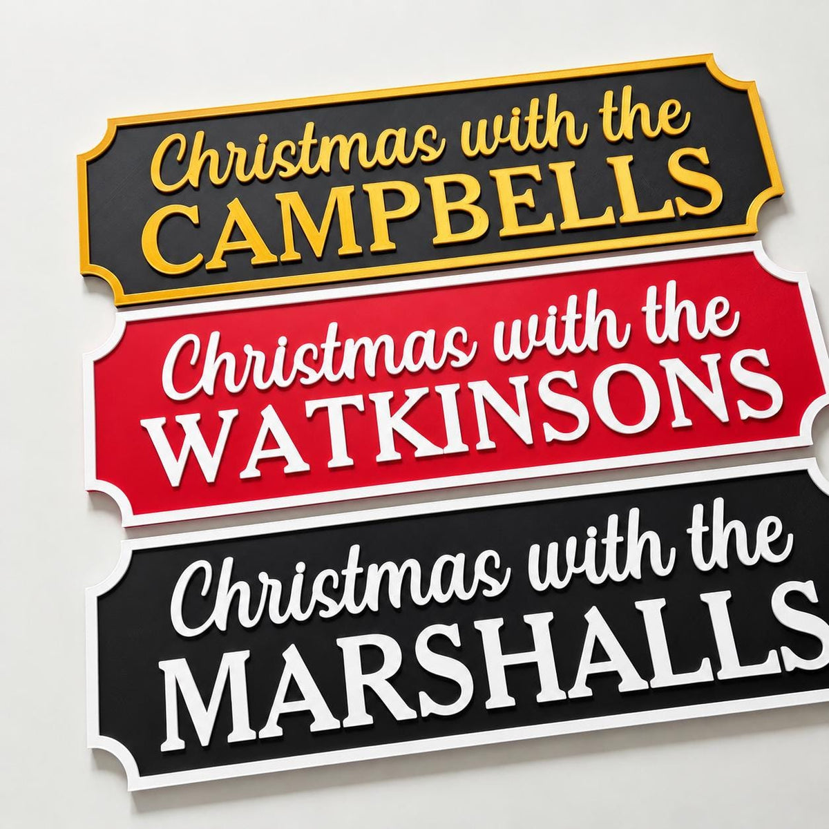 Personalised Christmas With The Family Name Sign - Xmas Decoration House Decor