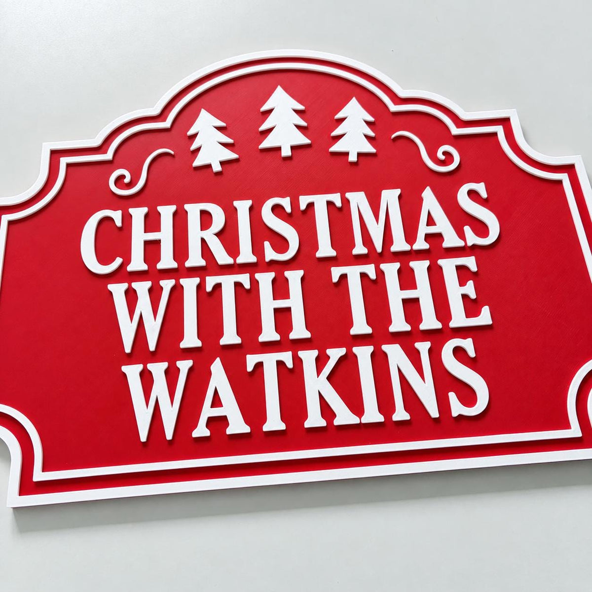 Personalised Christmas With The Family Name Sign - Xmas Decoration House Decor