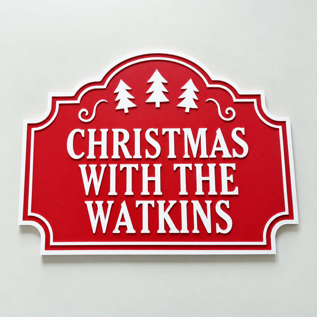 Personalised Christmas With The Family Name Sign - Xmas Decoration House Decor