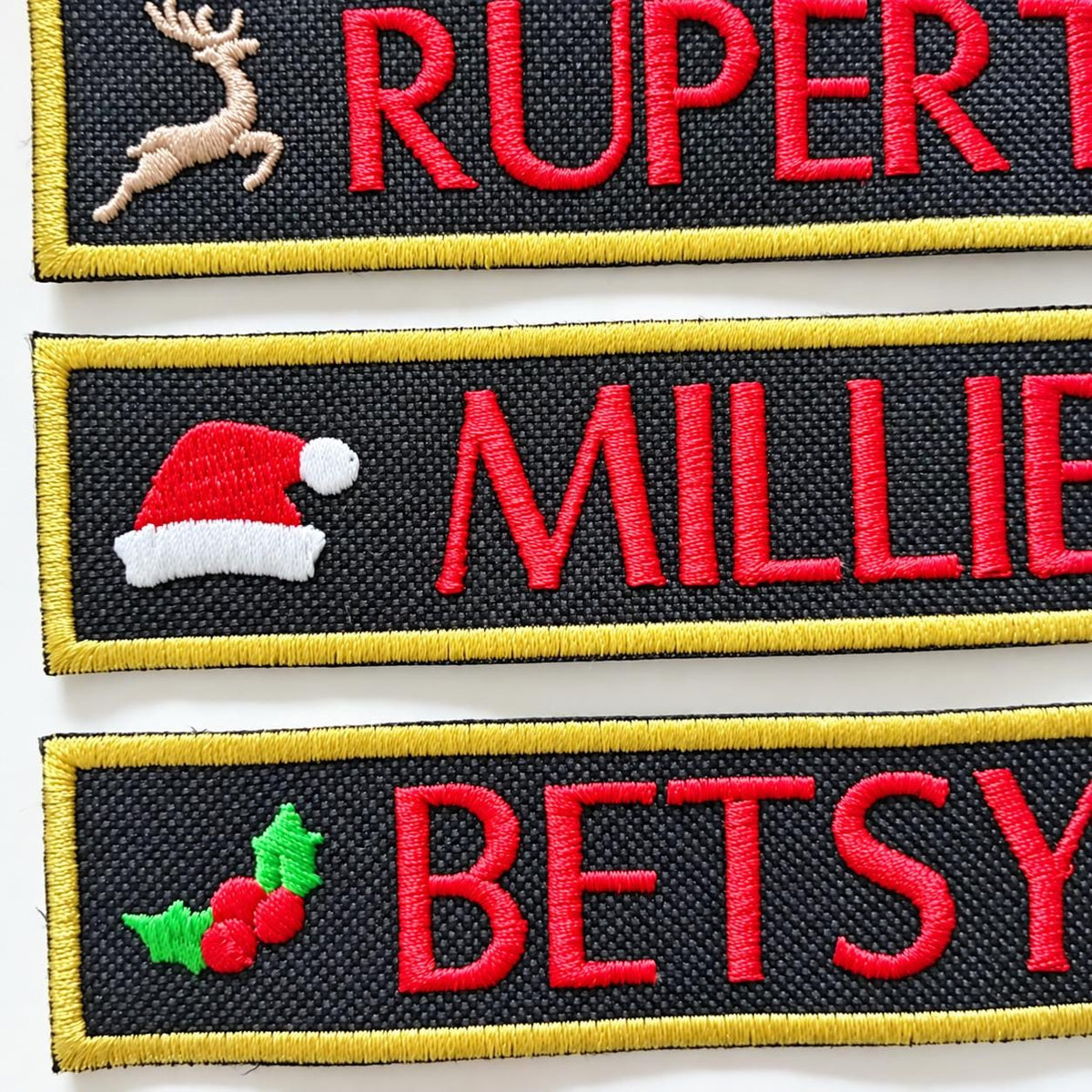 To Fit Julius K9 Dog Harness Personalised Embroidered VELCRO® Christmas Patch