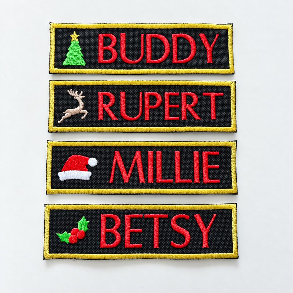 To Fit Julius K9 Dog Harness Personalised Embroidered VELCRO® Christmas Patch