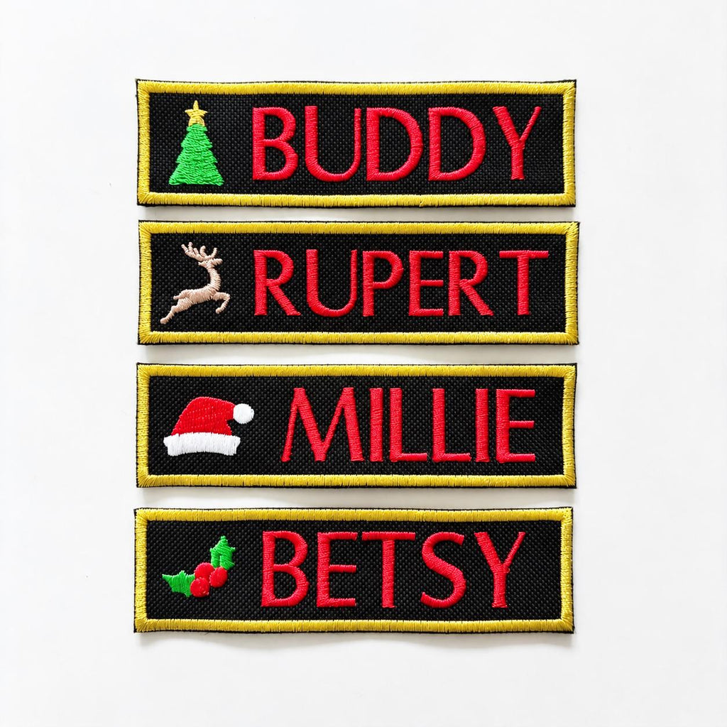 To Fit Julius K9 Dog Harness Personalised Embroidered VELCRO® Christmas Patch