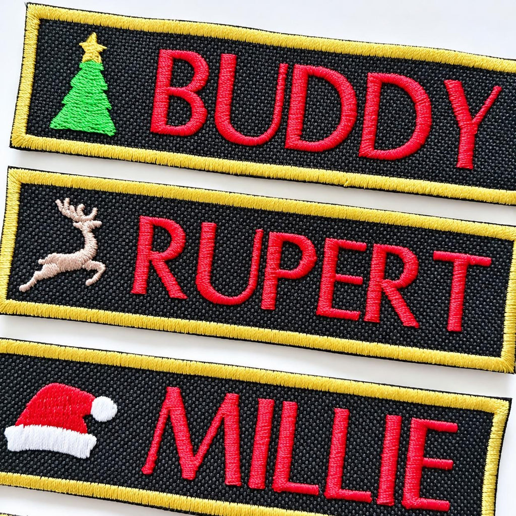 To Fit Julius K9 Dog Harness Personalised Embroidered VELCRO® Christmas Patch