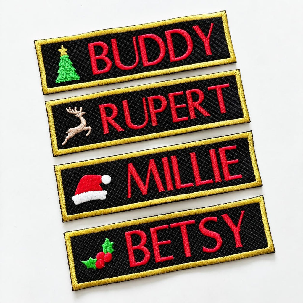 To Fit Julius K9 Dog Harness Personalised Embroidered VELCRO® Christmas Patch