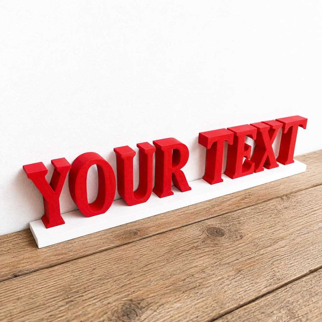 Personalised Christmas Text Sign - Custom Freestanding Mantlepiece Decoration