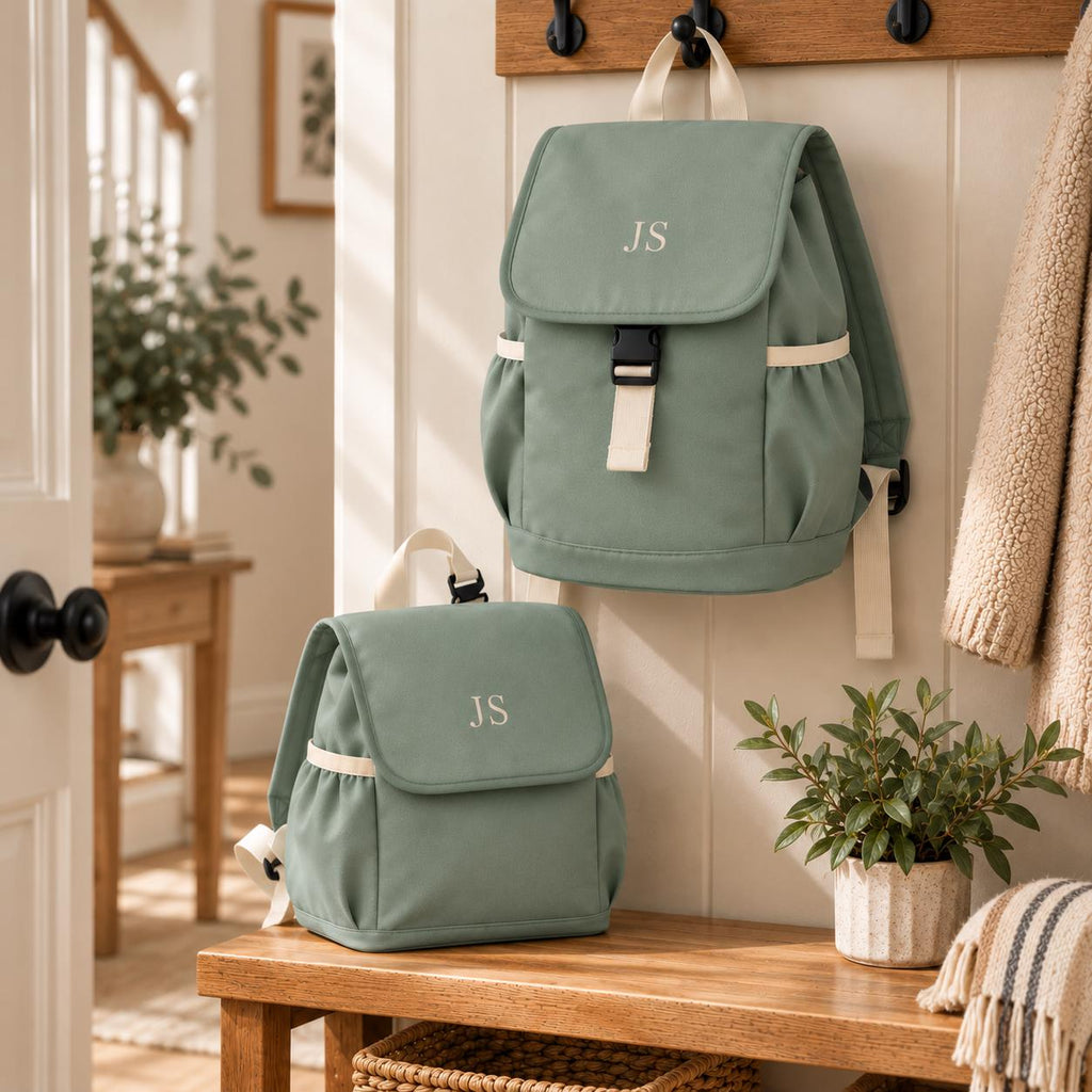 Embroidered Kids Personalised Initials Mini Backpack Lunch Bag School Nursery