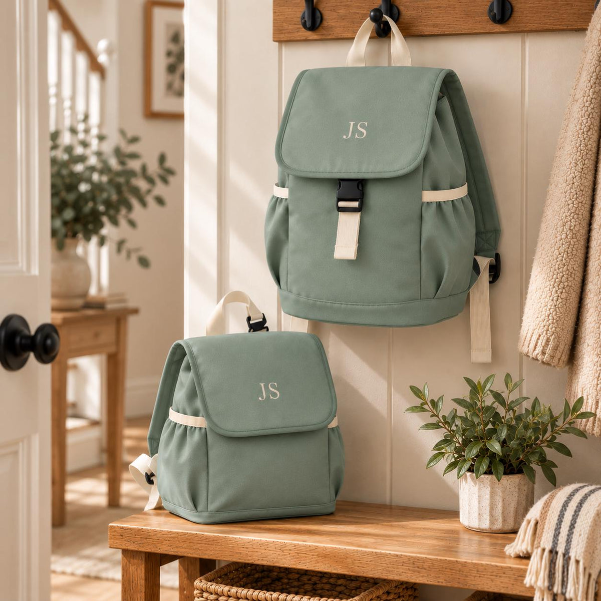 Embroidered Kids Personalised Initials Mini Backpack Lunch Bag School Nursery