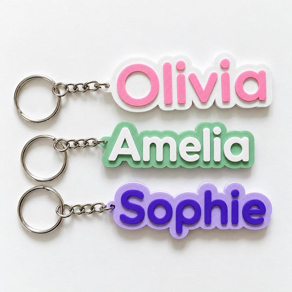 Personalised Name Keyring Kids Backpack Keychain New Driver Pass Party Bag Charm Gift