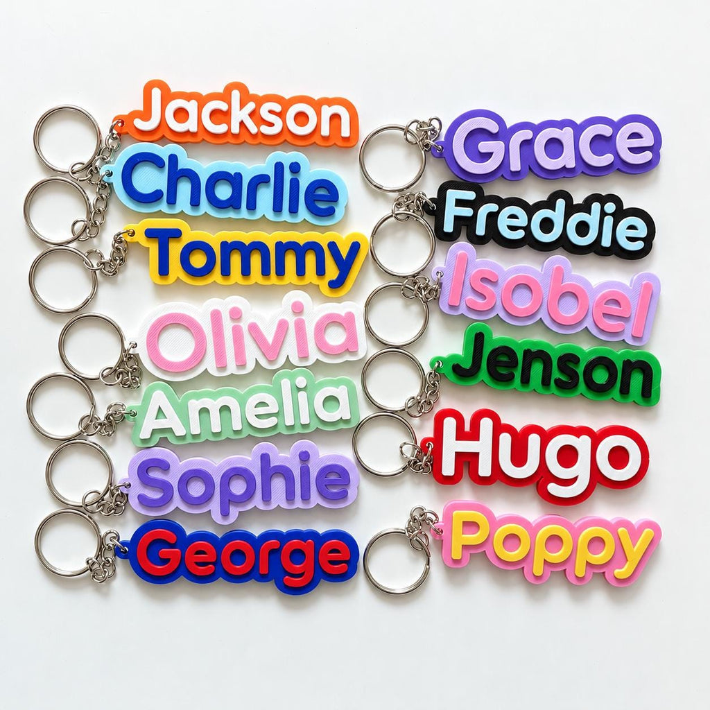 Personalised Name Keyring Kids Backpack Keychain New Driver Pass Party Bag Charm Gift