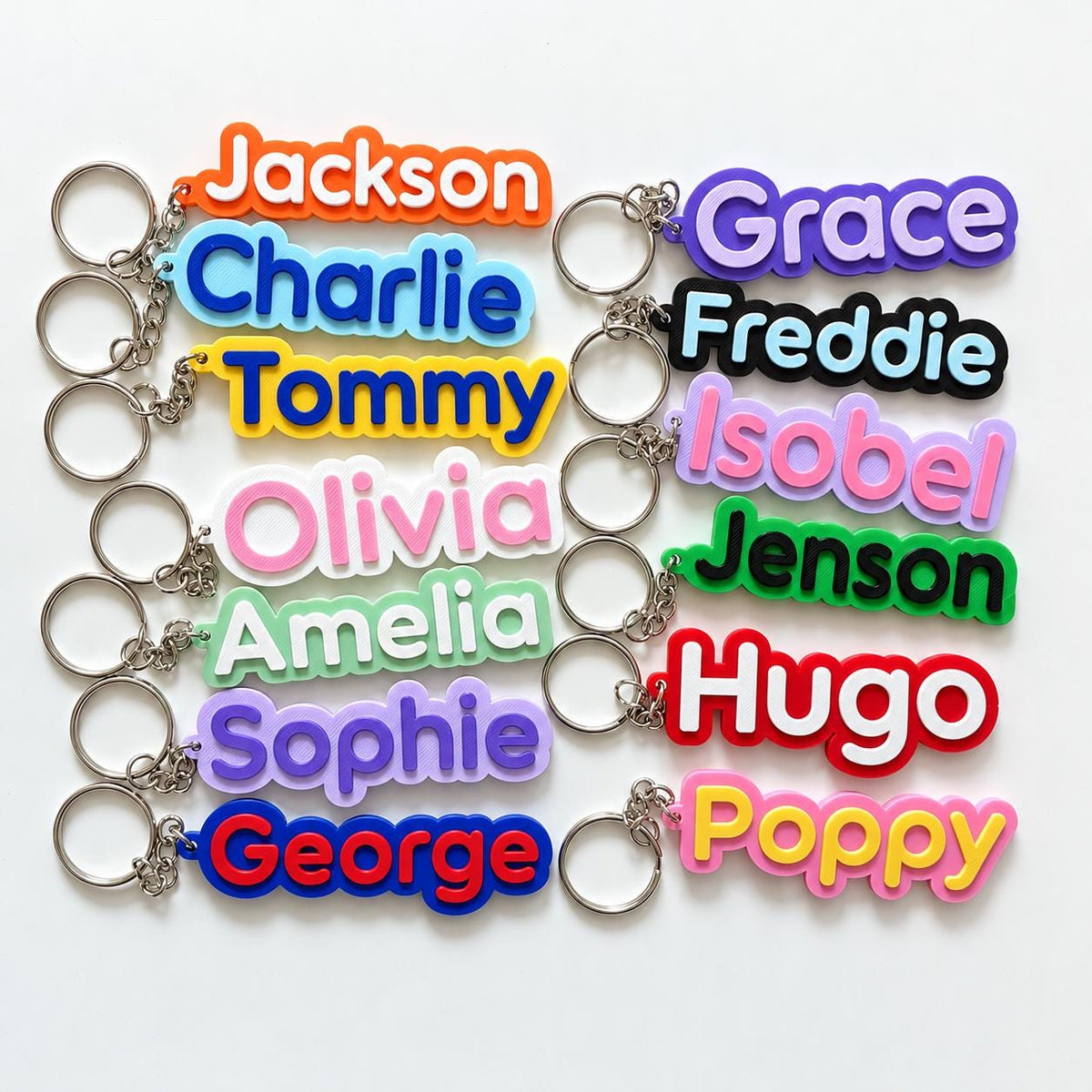 Personalised Name Keyring Kids Backpack Keychain New Driver Pass Party Bag Charm Gift