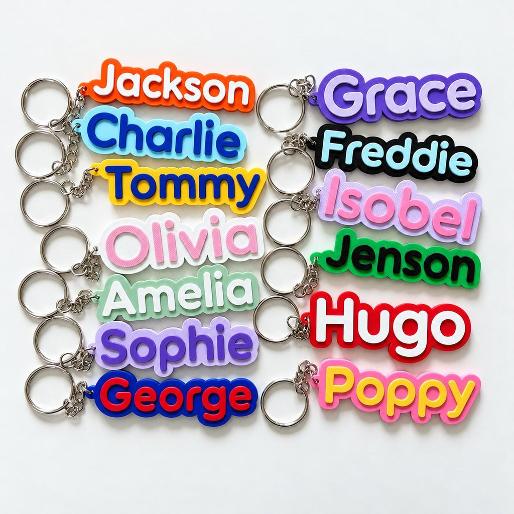 Personalised Name Keyring Kids Backpack Keychain New Driver Pass Party Bag Charm Gift
