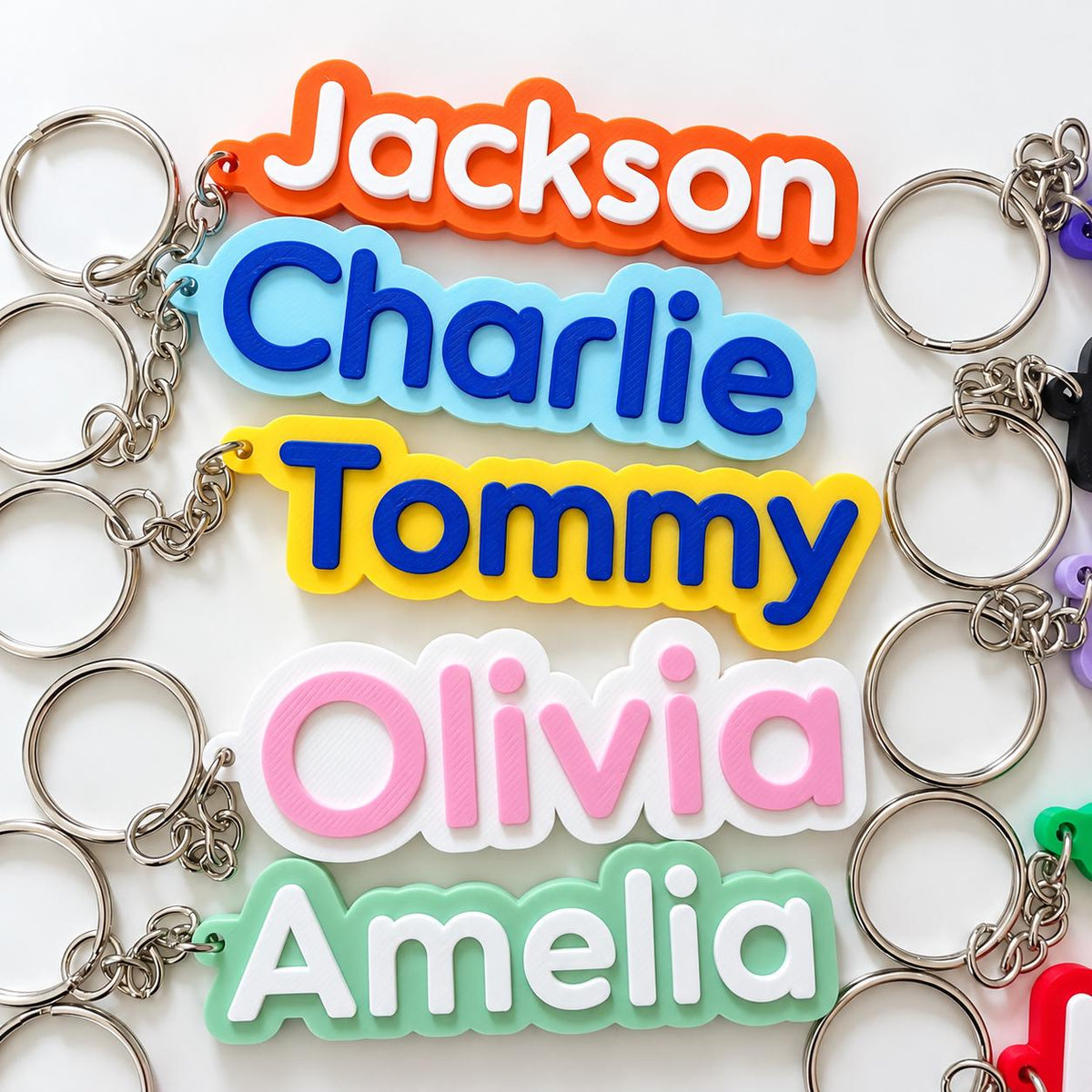 Personalised Name Keyring Kids Backpack Keychain New Driver Pass Party Bag Charm Gift