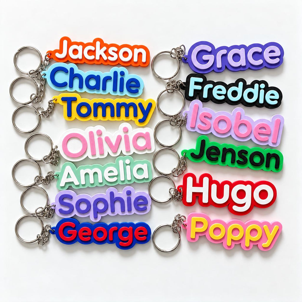 Personalised Name Keyring Kids Backpack Keychain New Driver Pass Party Bag Charm Gift