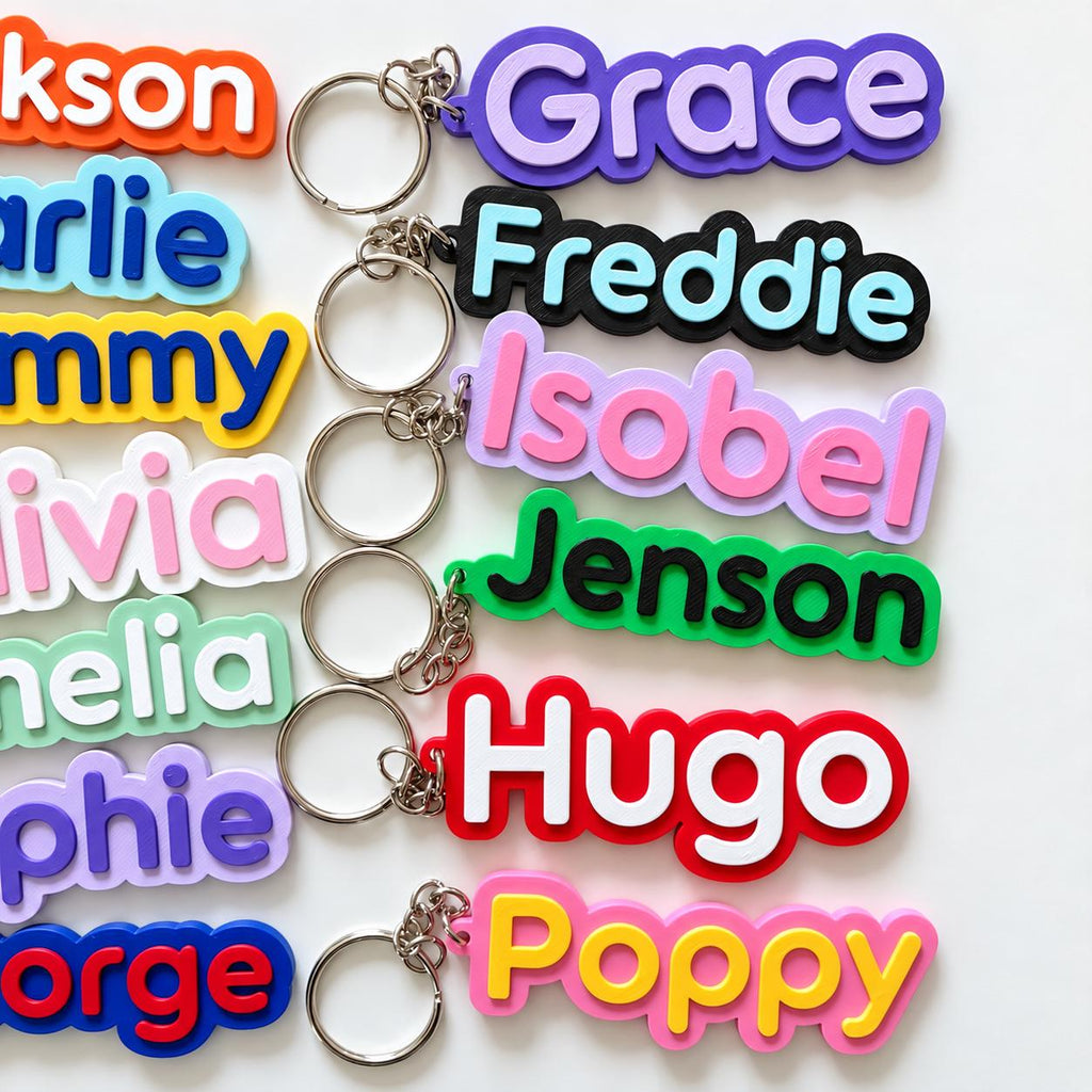 Personalised Name Keyring Kids Backpack Keychain New Driver Pass Party Bag Charm Gift