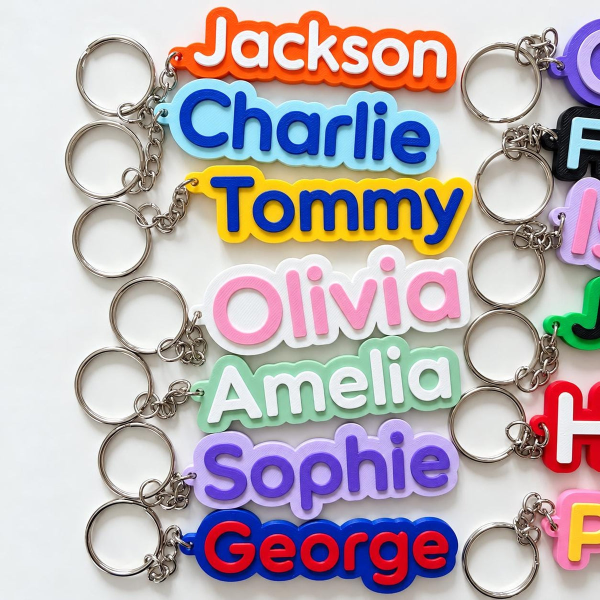 Personalised Name Keyring Kids Backpack Keychain New Driver Pass Party Bag Charm Gift
