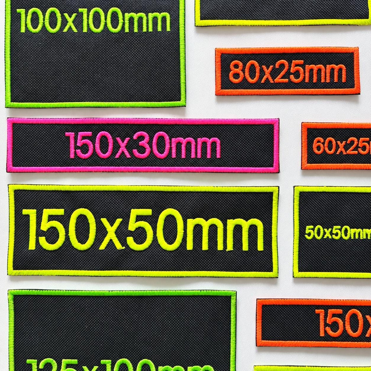 Personalised Embroidered Fluorescent Patches Sew/Iron/VELCRO® Custom Neon Text Molle Morale