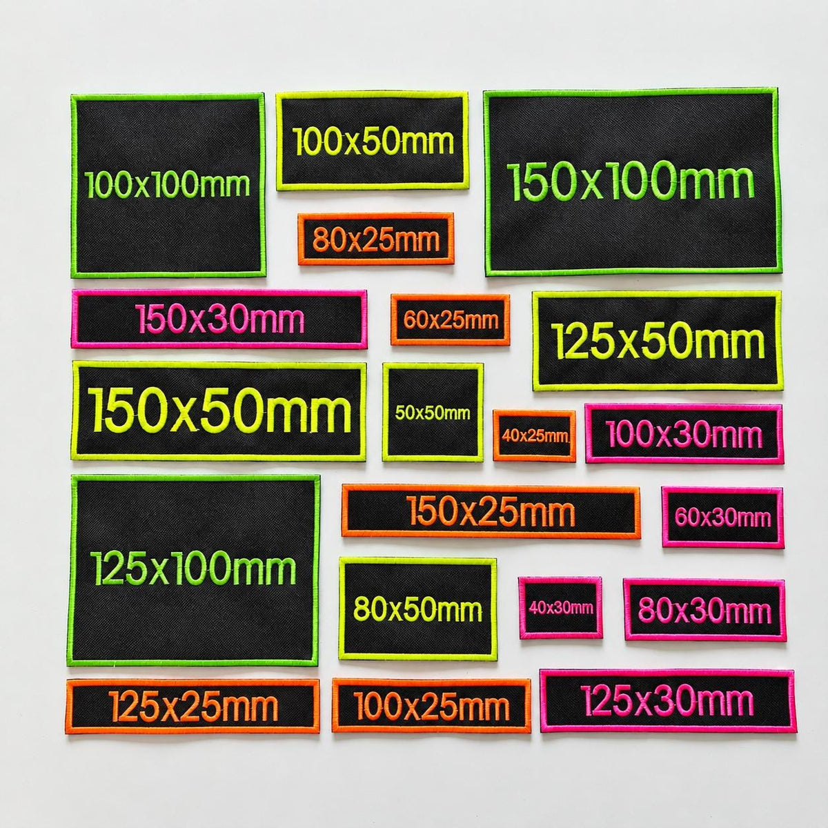 Personalised Embroidered Fluorescent Patches Sew/Iron/VELCRO® Custom Neon Text Molle Morale