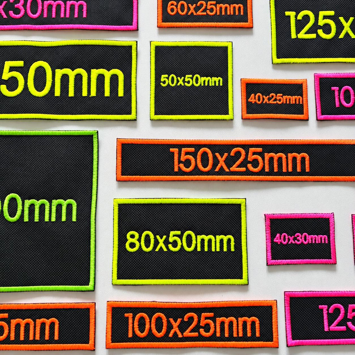 Personalised Embroidered Fluorescent Patches Sew/Iron/VELCRO® Custom Neon Text Molle Morale