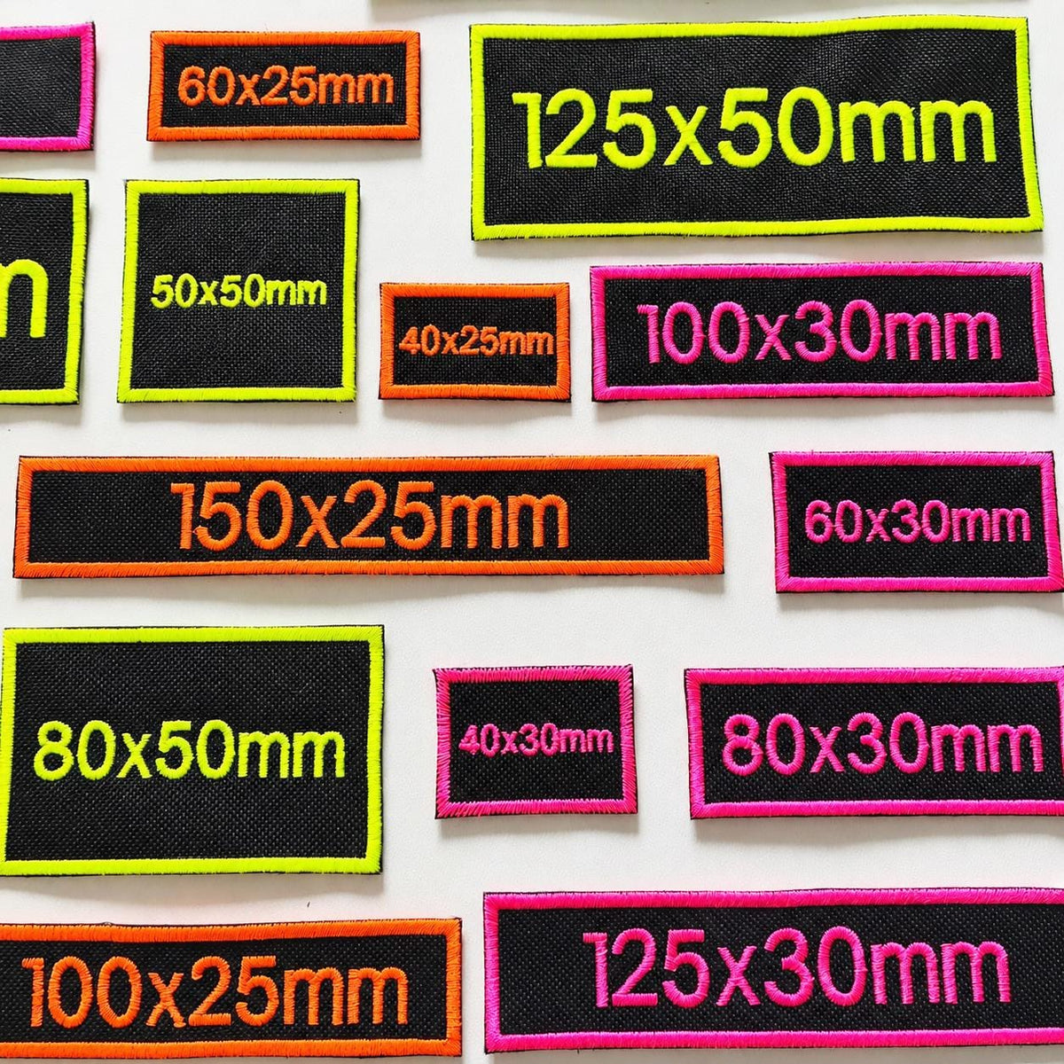 Personalised Embroidered Fluorescent Patches Sew/Iron/VELCRO® Custom Neon Text Molle Morale