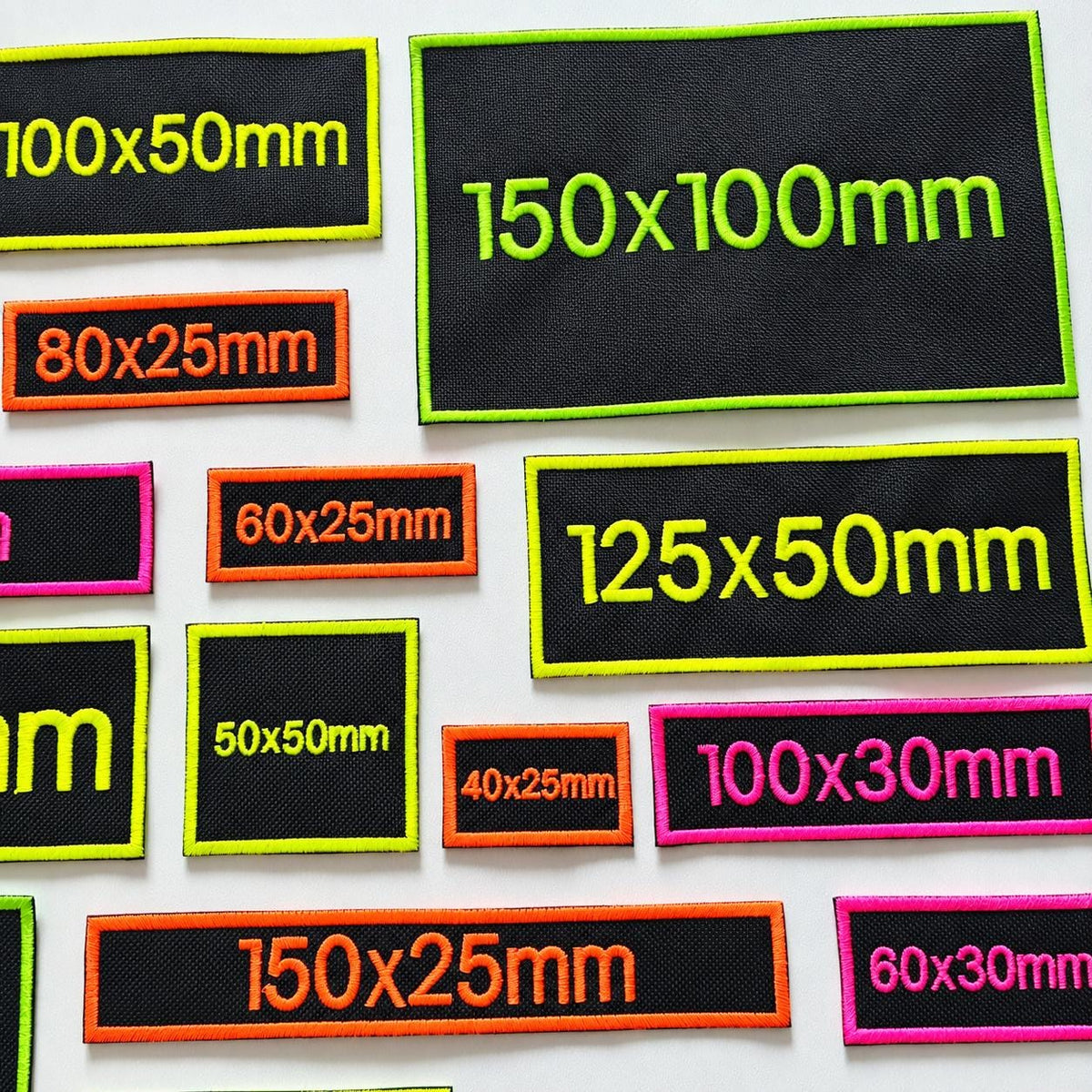 Personalised Embroidered Fluorescent Patches Sew/Iron/VELCRO® Custom Neon Text Molle Morale