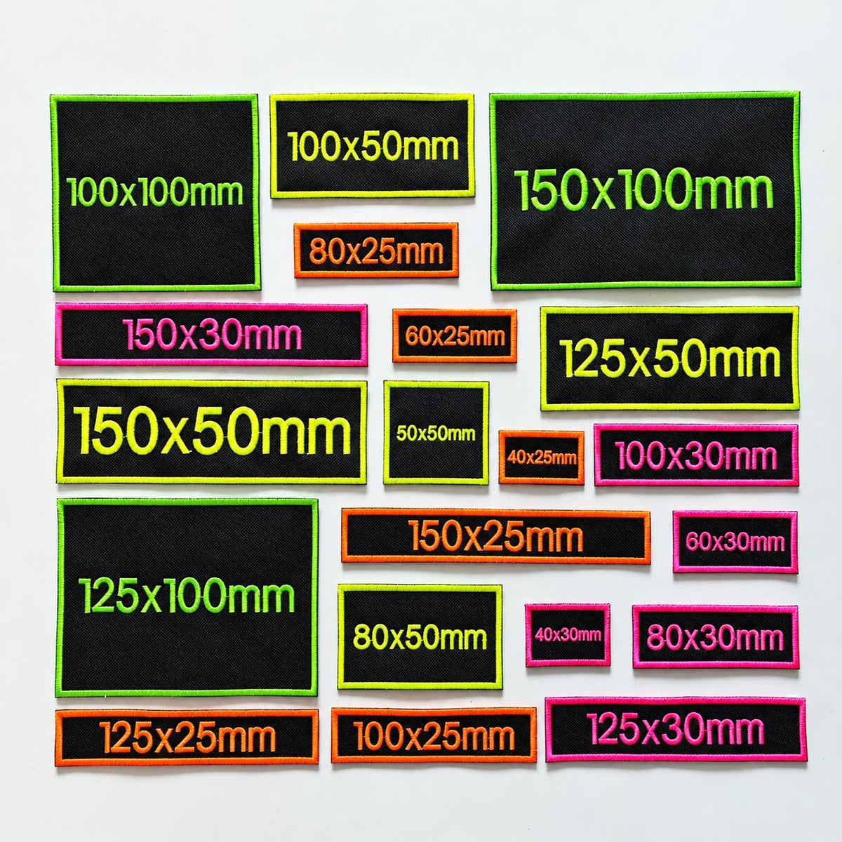 Personalised Embroidered Fluorescent Patches Sew/Iron/VELCRO® Custom Neon Text Molle Morale